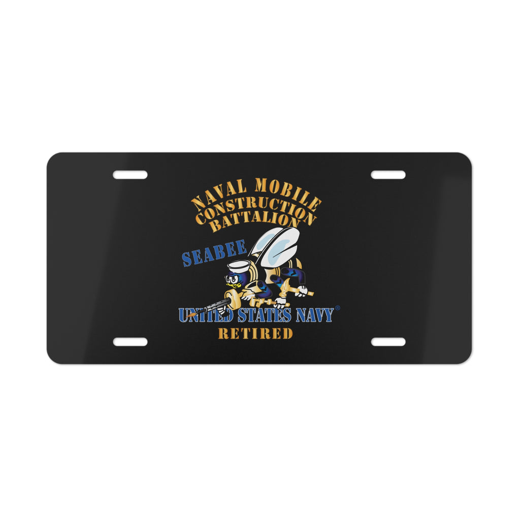 Vanity License Plate - Navy - Seabee - Retired