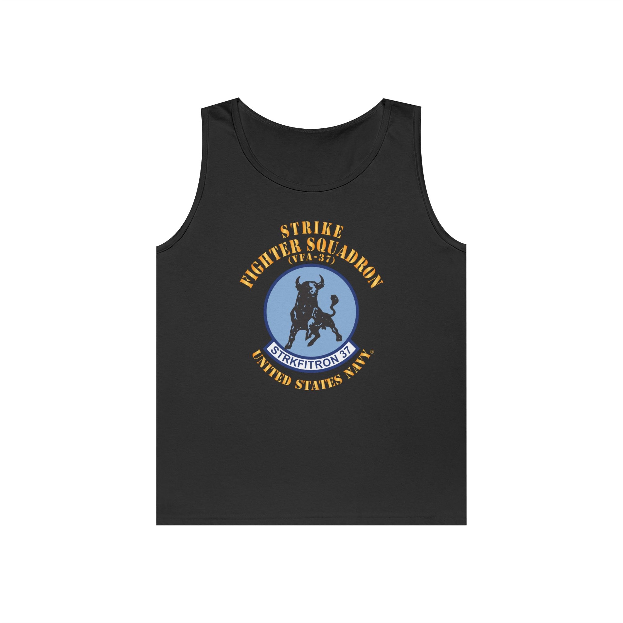 Unisex Heavy Cotton Tank Top - Navy - Strike Fighter Squadron 37 (VFA-37)