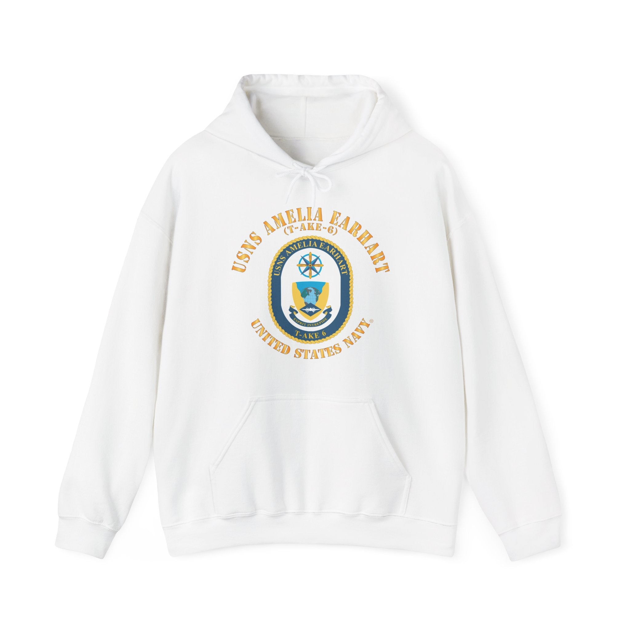 Unisex Heavy Blend™ Hoodies - Navy - USNS Amelia Earhart (T-AKE 6)