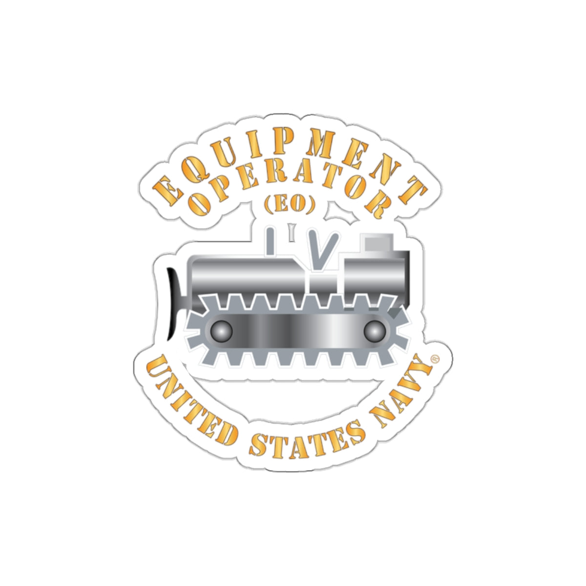 Die-Cut Vinyl Sticker - Navy - Rate - Equipment Operator (EO)