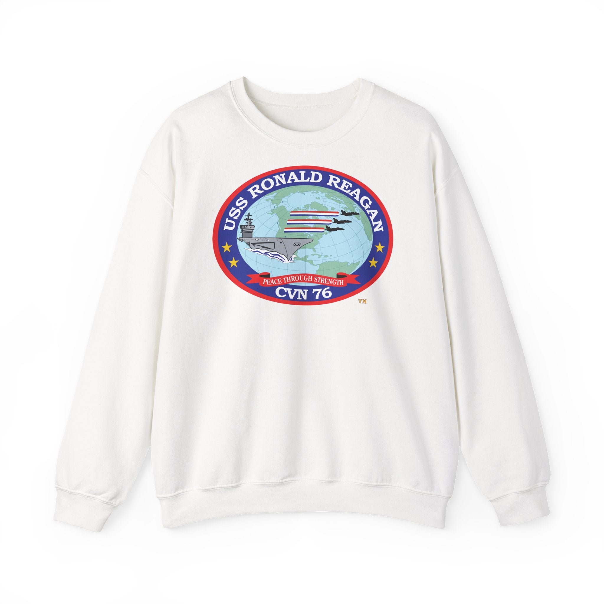 Unisex Heavy Blend™ Crewneck Sweatshirt - Navy - USS Ronald Reagan (CVN-76) wo txt X 300