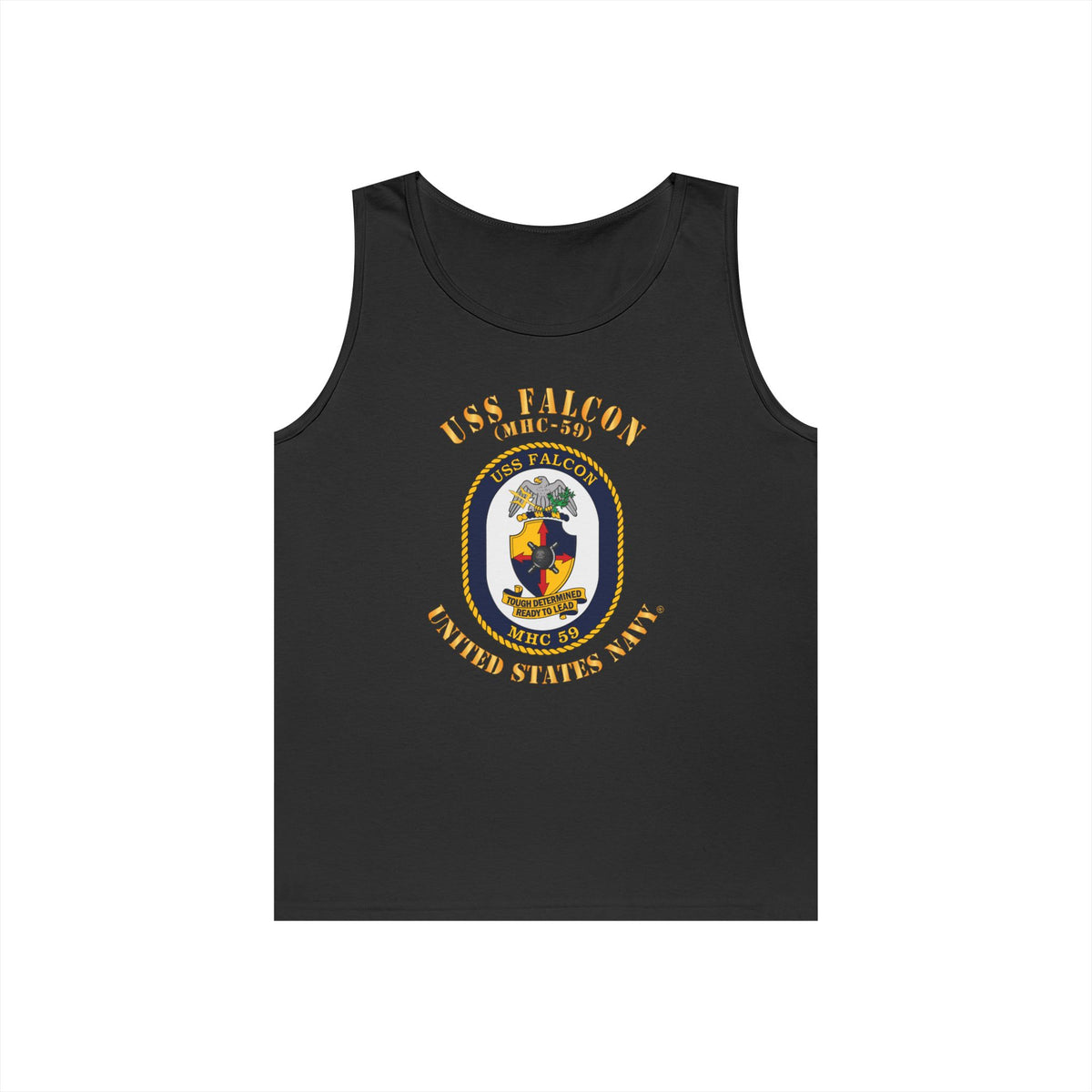 Unisex Heavy Cotton Tank Top - Navy - USS Falcon (MHC-59)