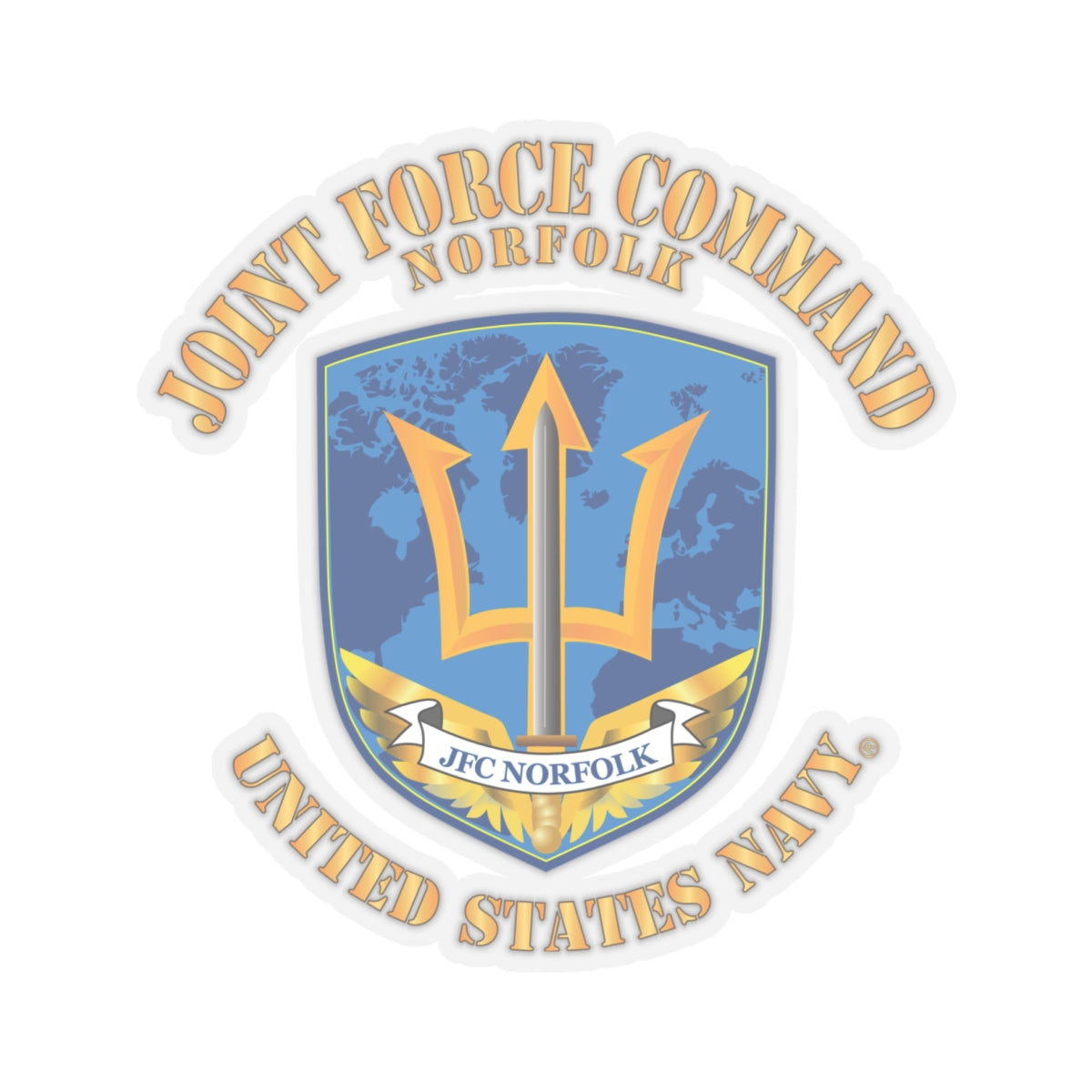 Kiss-Cut Stickers - Navy - Joint Force Command - Norfolk