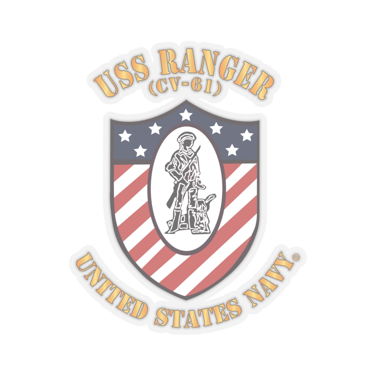 Kiss-Cut Stickers - Navy - USS Ranger (CV-61) X 300