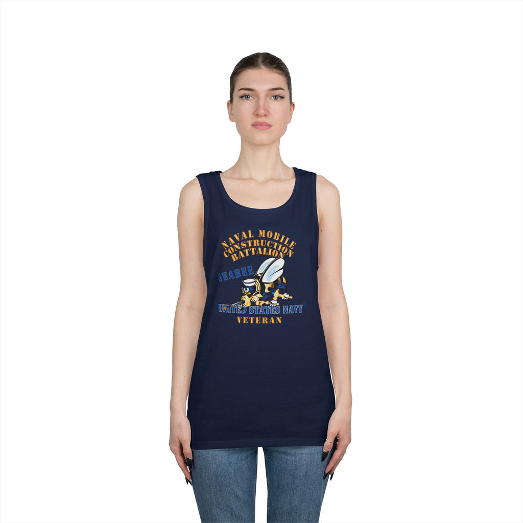 Unisex Heavy Cotton Tank Top - Navy - Seabee - Veteran
