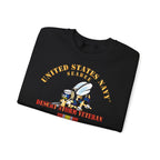 Unisex Heavy Blend™ Crewneck Sweatshirt - Navy - Seabee - Desert Storm Veteran
