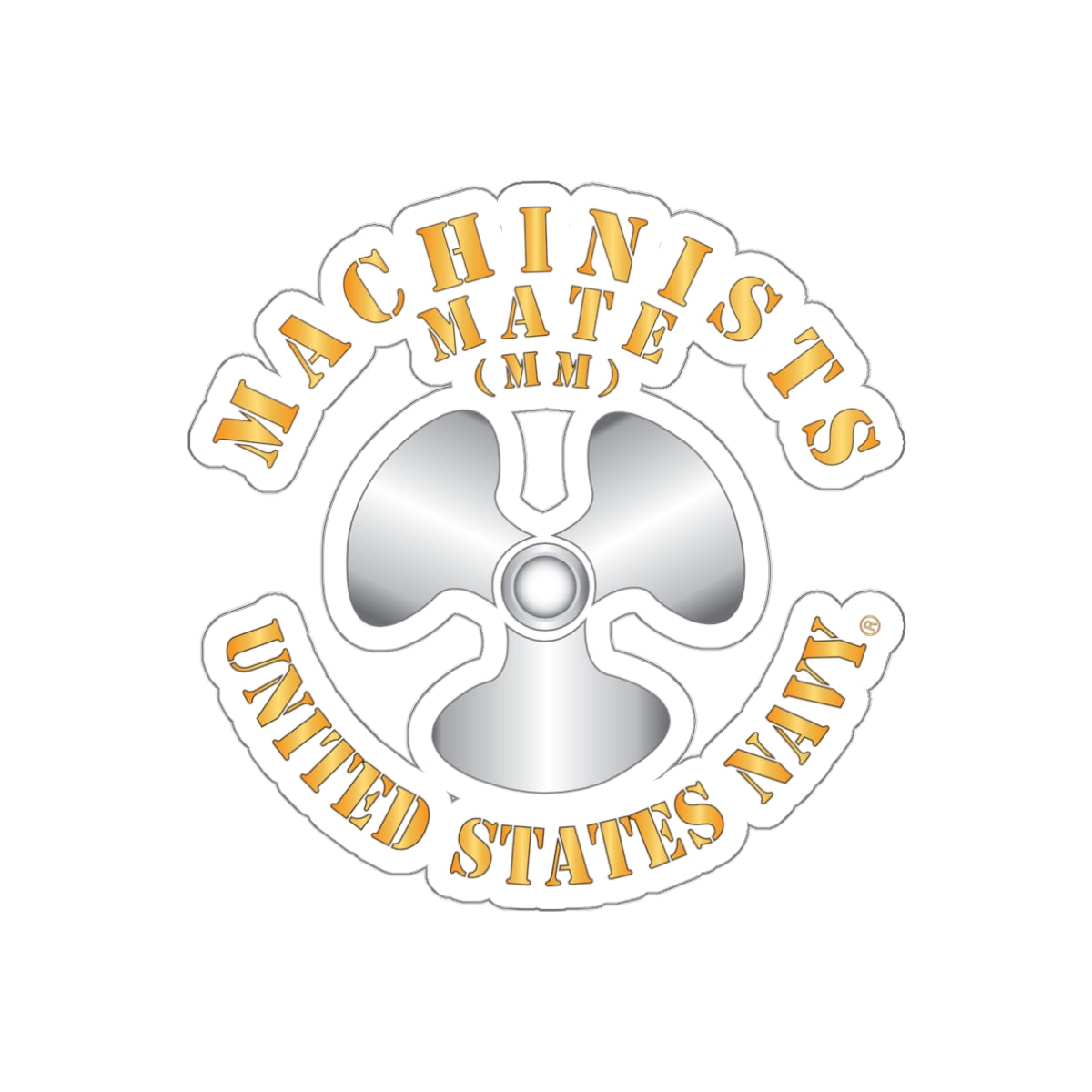 Die-Cut Vinyl Sticker - Navy - Rate - Machinists Mate (MM)