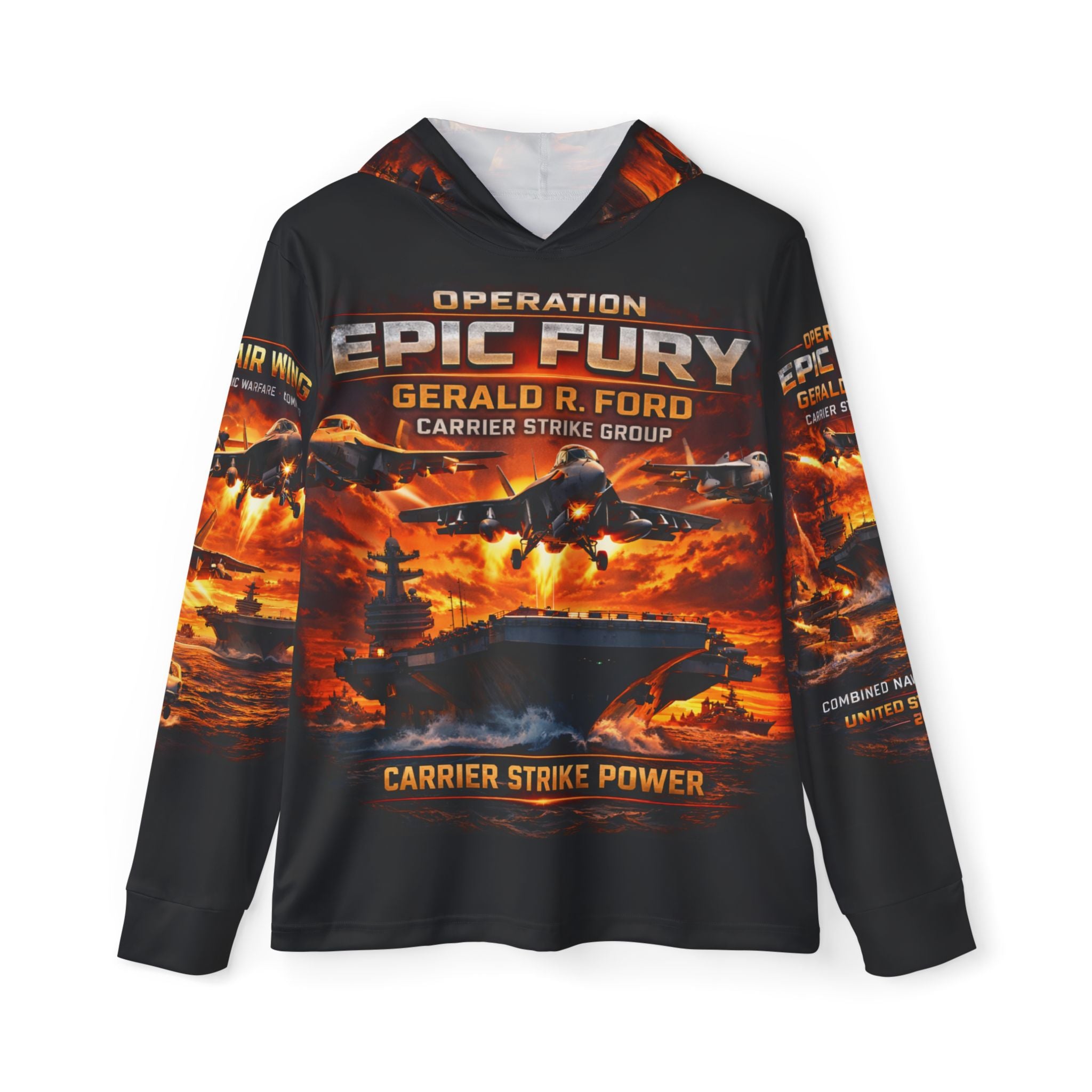 Epic Fury Carrier Strike Hoodie — Gerald R. Ford Navy Warmup Pullover