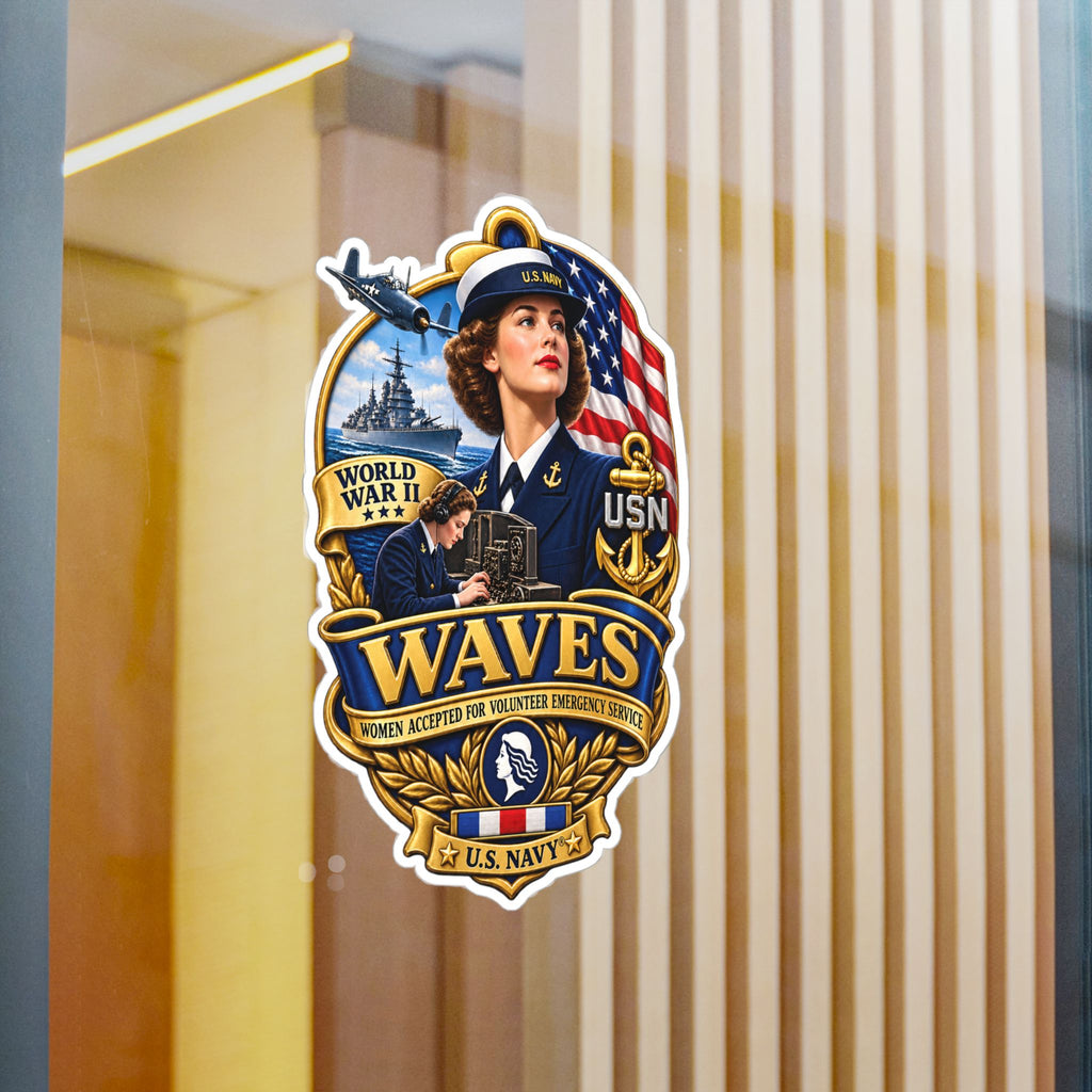 Kiss-Cut Vinyl Decal - WAVES - Women Accepted for Volunteer Emergency Service WWII - 3D - Enhanced