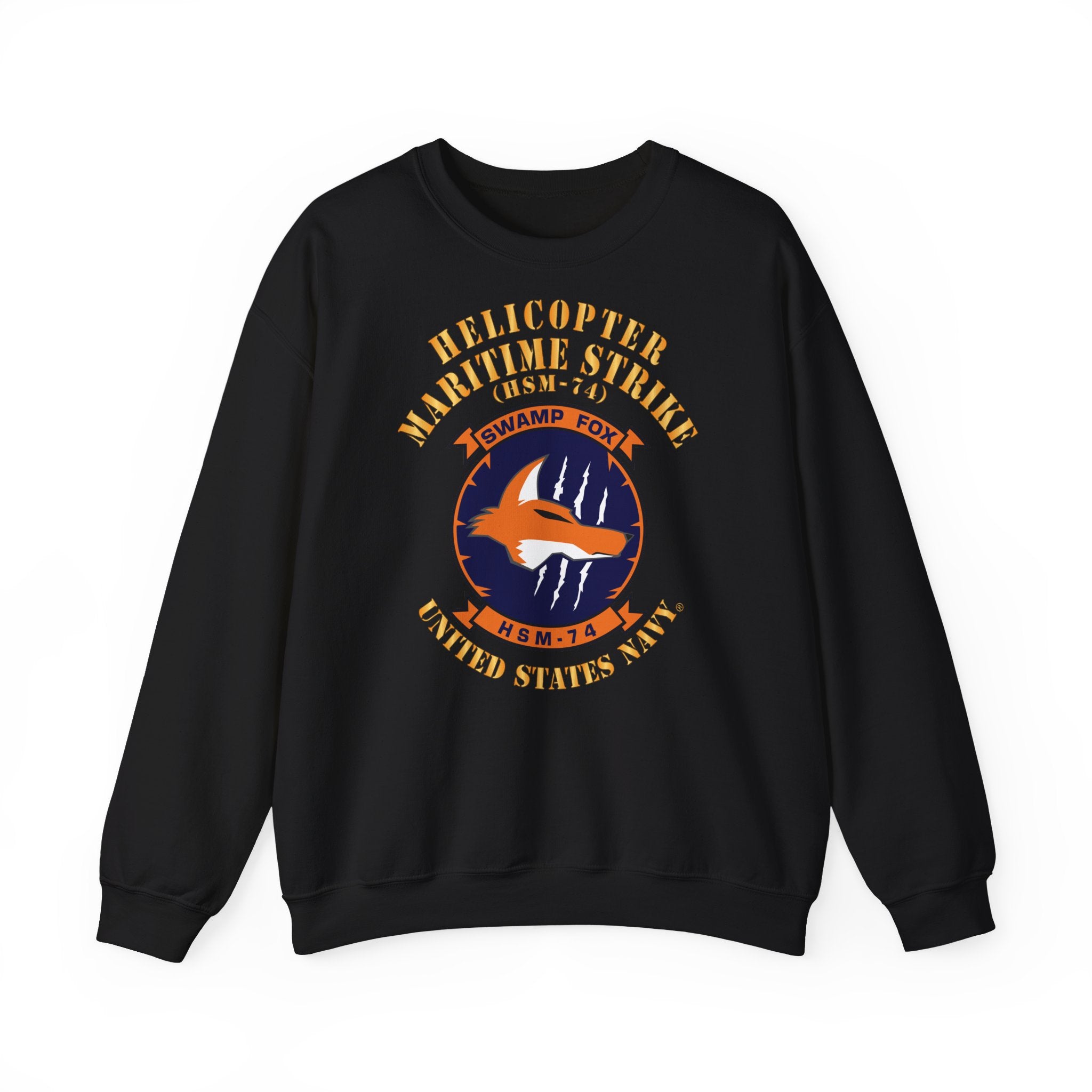 Unisex Heavy Blend™ Crewneck Sweatshirt - Navy - Helicopter Maritime Strike Seven Four (HSM-74)