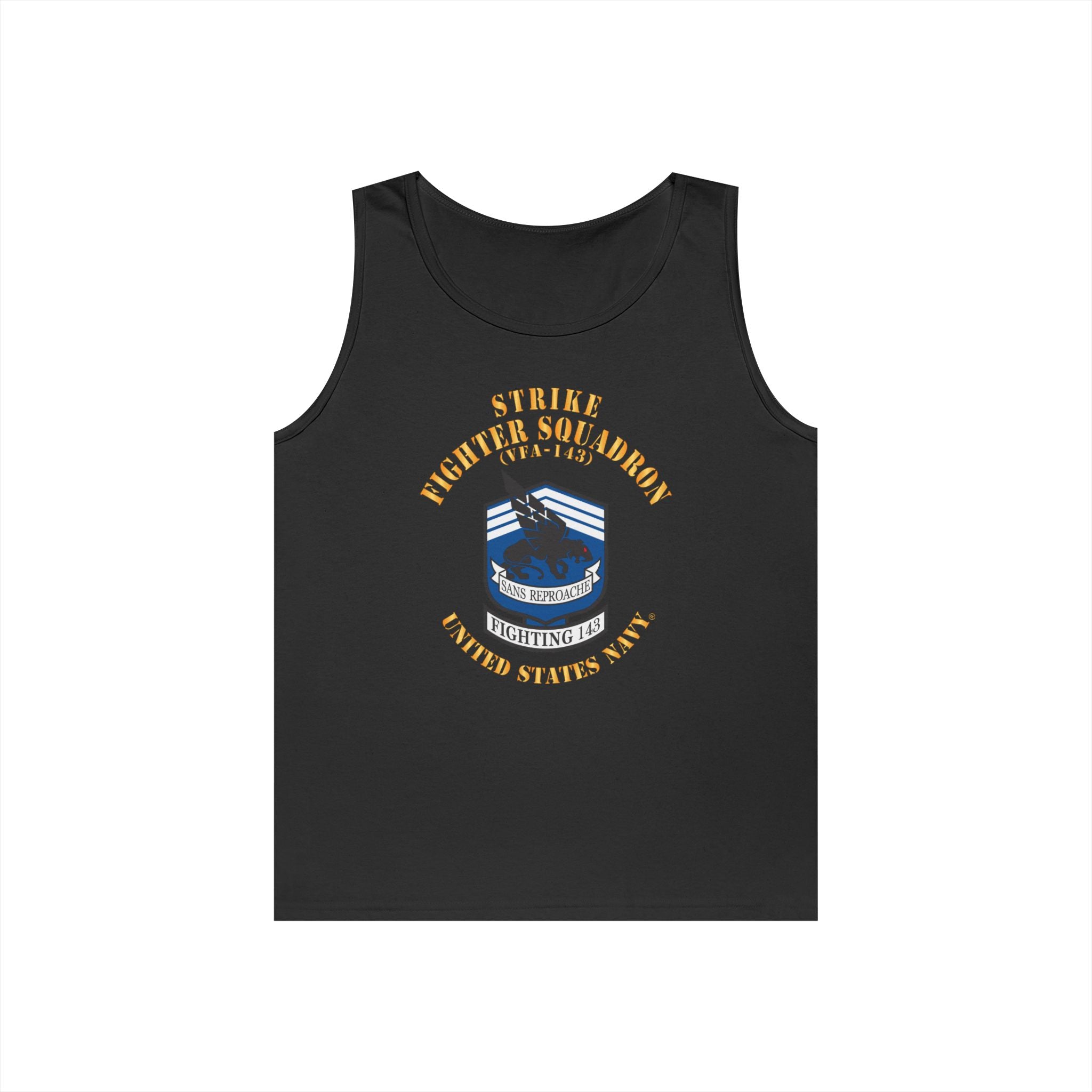 Unisex Heavy Cotton Tank Top - Navy - Strike Fighter Squadron 143 (VFA-143)