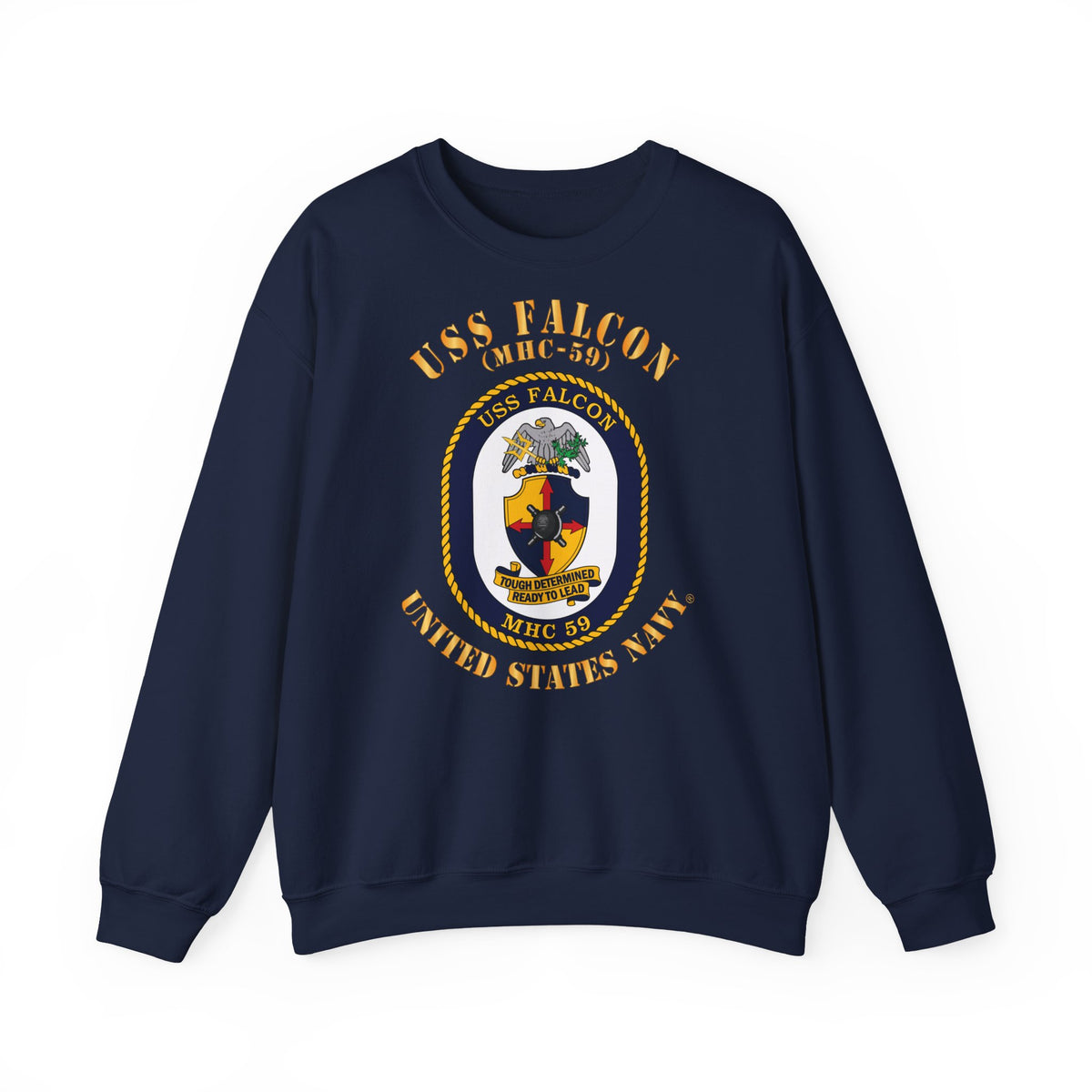 Unisex Heavy Blend™ Crewneck Sweatshirt - Navy - USS Falcon (MHC-59)