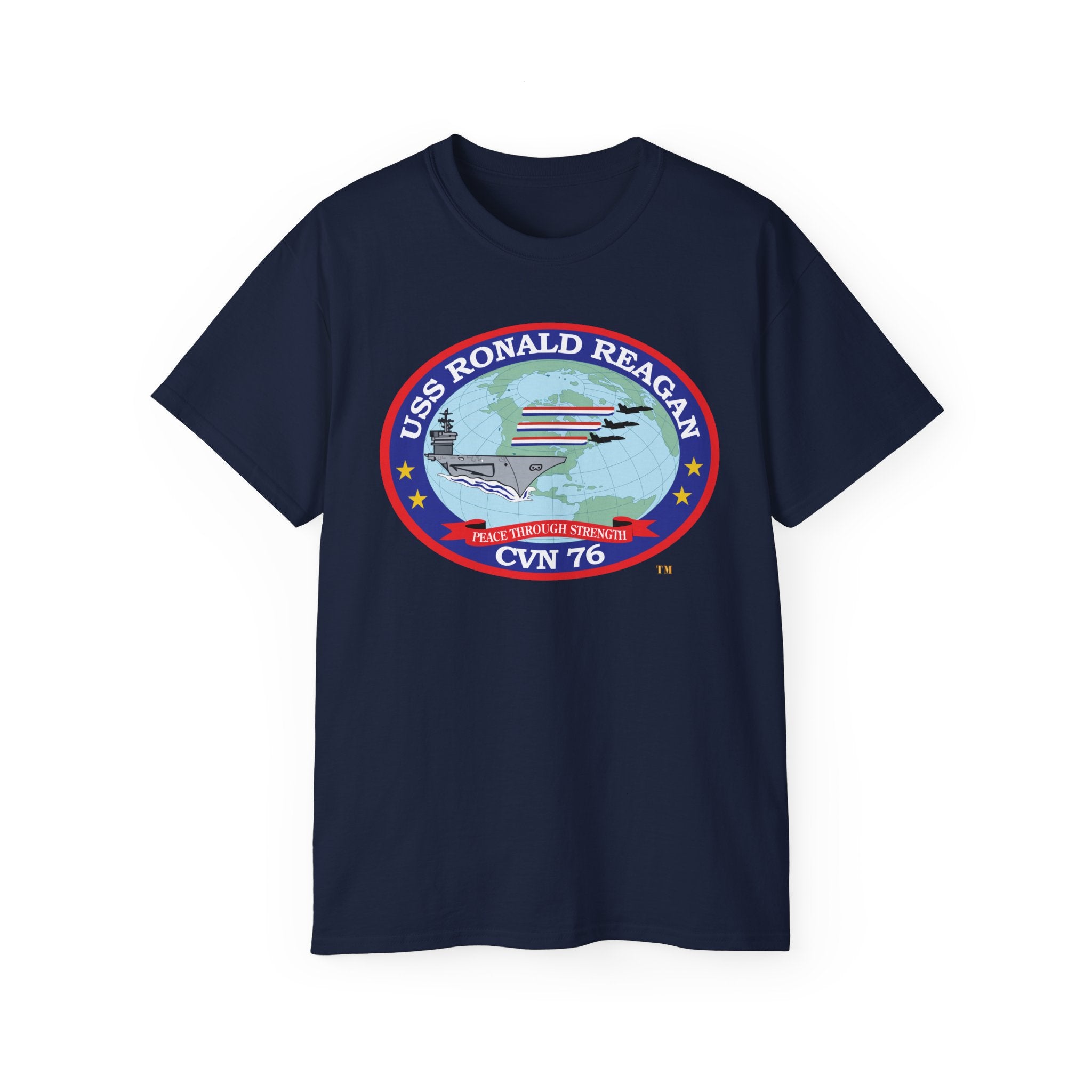 Unisex Ultra Cotton T-Shirt - Navy - USS Ronald Reagan (CVN-76) wo txt X 300