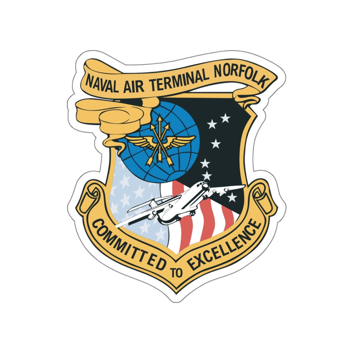 Die-Cut Vinyl Sticker - Navy - Naval Air Terminal Norfolk wo Txt
