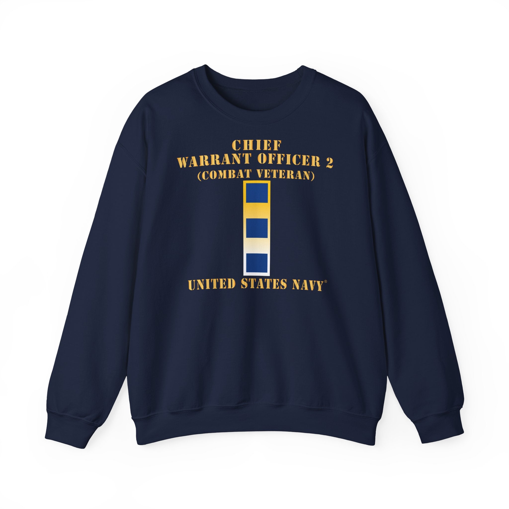 Unisex Heavy Blend™ Crewneck Sweatshirt - Navy - Chief Warrant Officer 2 - CW02 - Combat Veteran