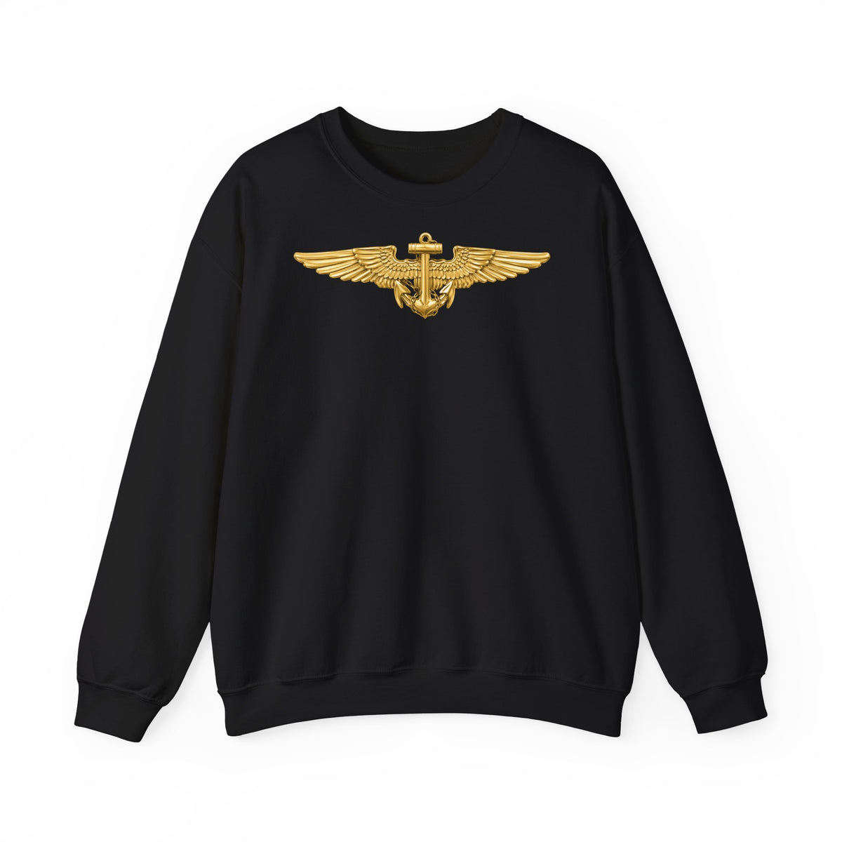 Unisex Heavy Blend™ Crewneck Sweatshirt - Navy - Badge - Naval Aviator Wings wo txt - 3D - Enhanced