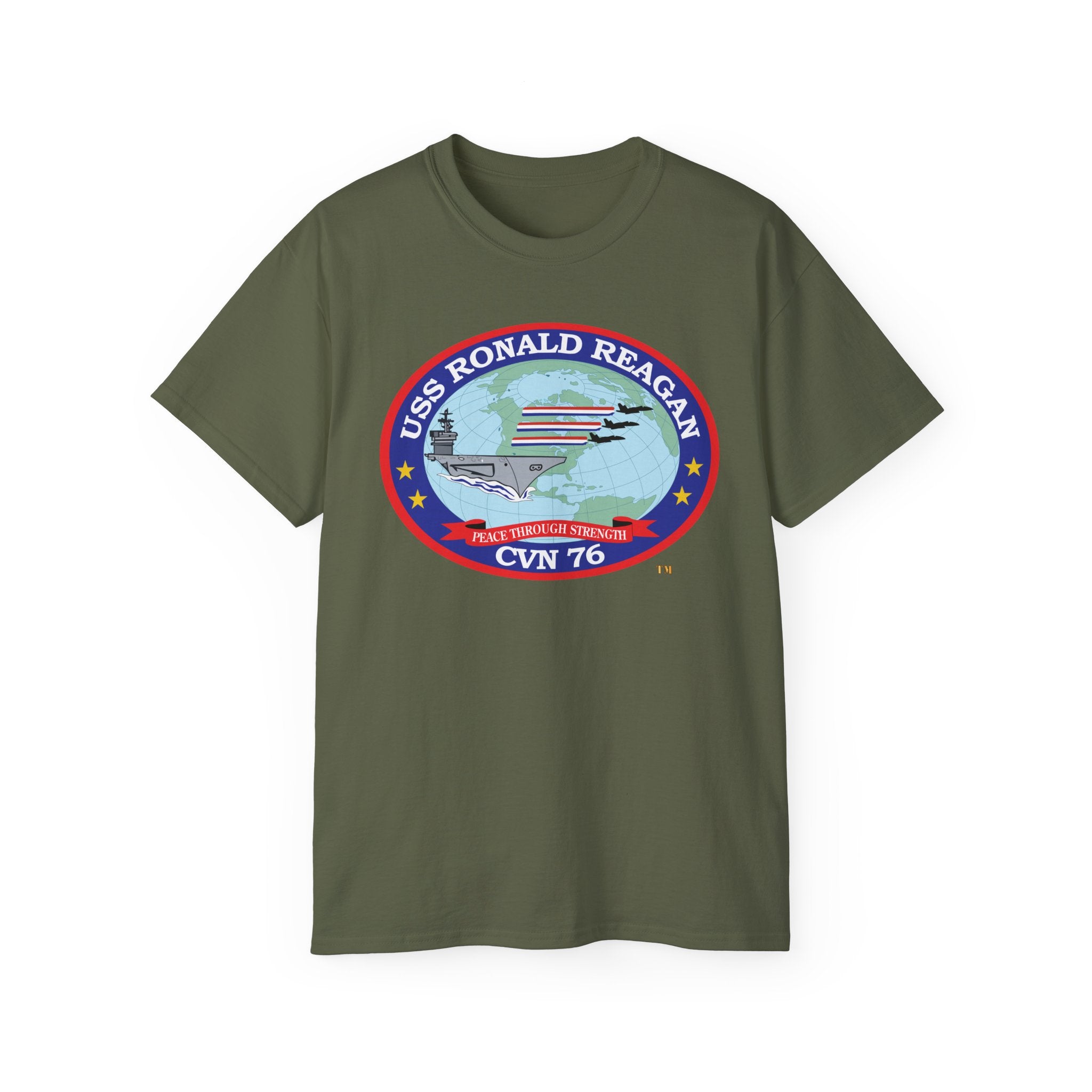 Unisex Ultra Cotton T-Shirt - Navy - USS Ronald Reagan (CVN-76) wo txt X 300