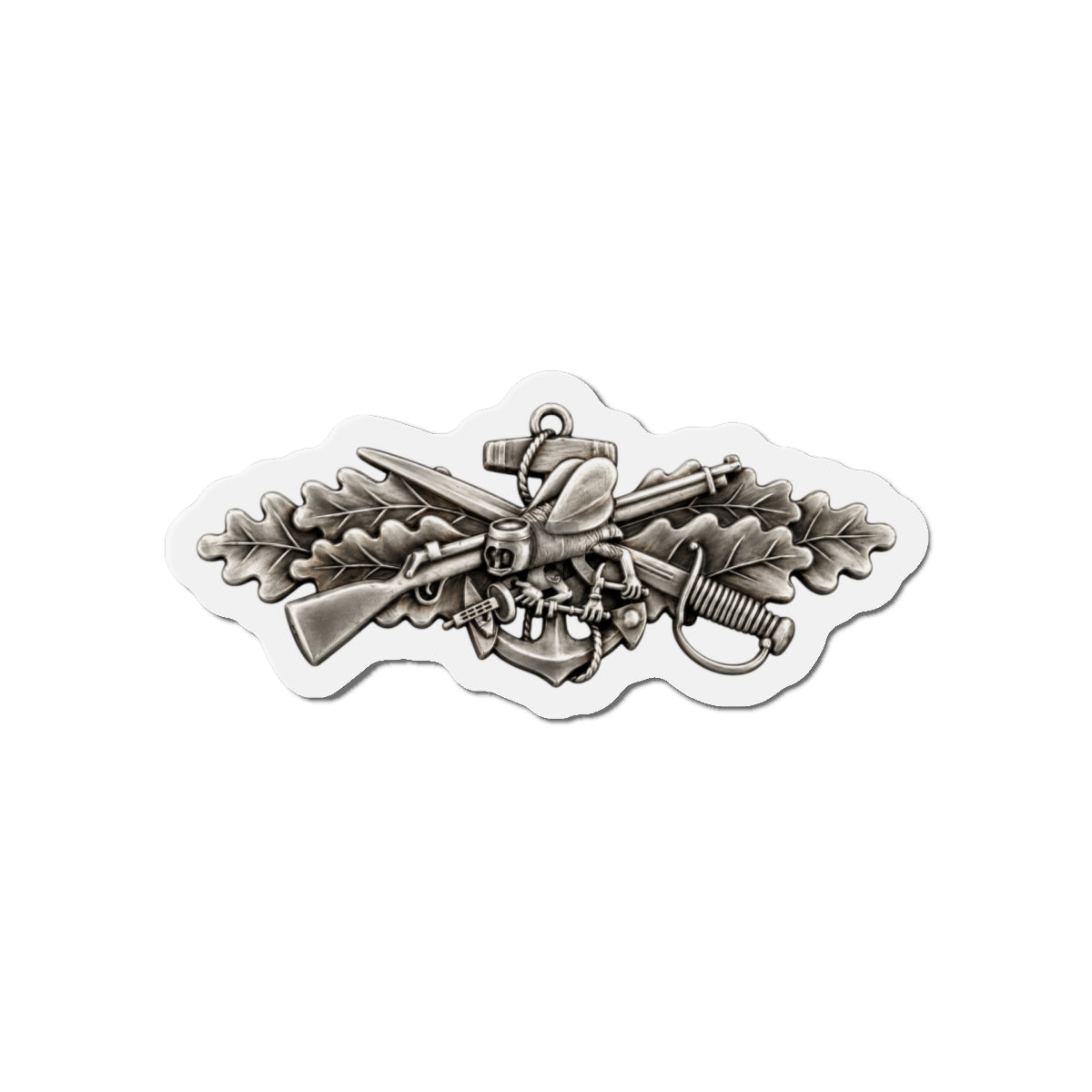 Die-Cut Magnet - Navy - Badge - Seabee combat warfare specialist wo txt - Enlisted - 3D - Enhanced