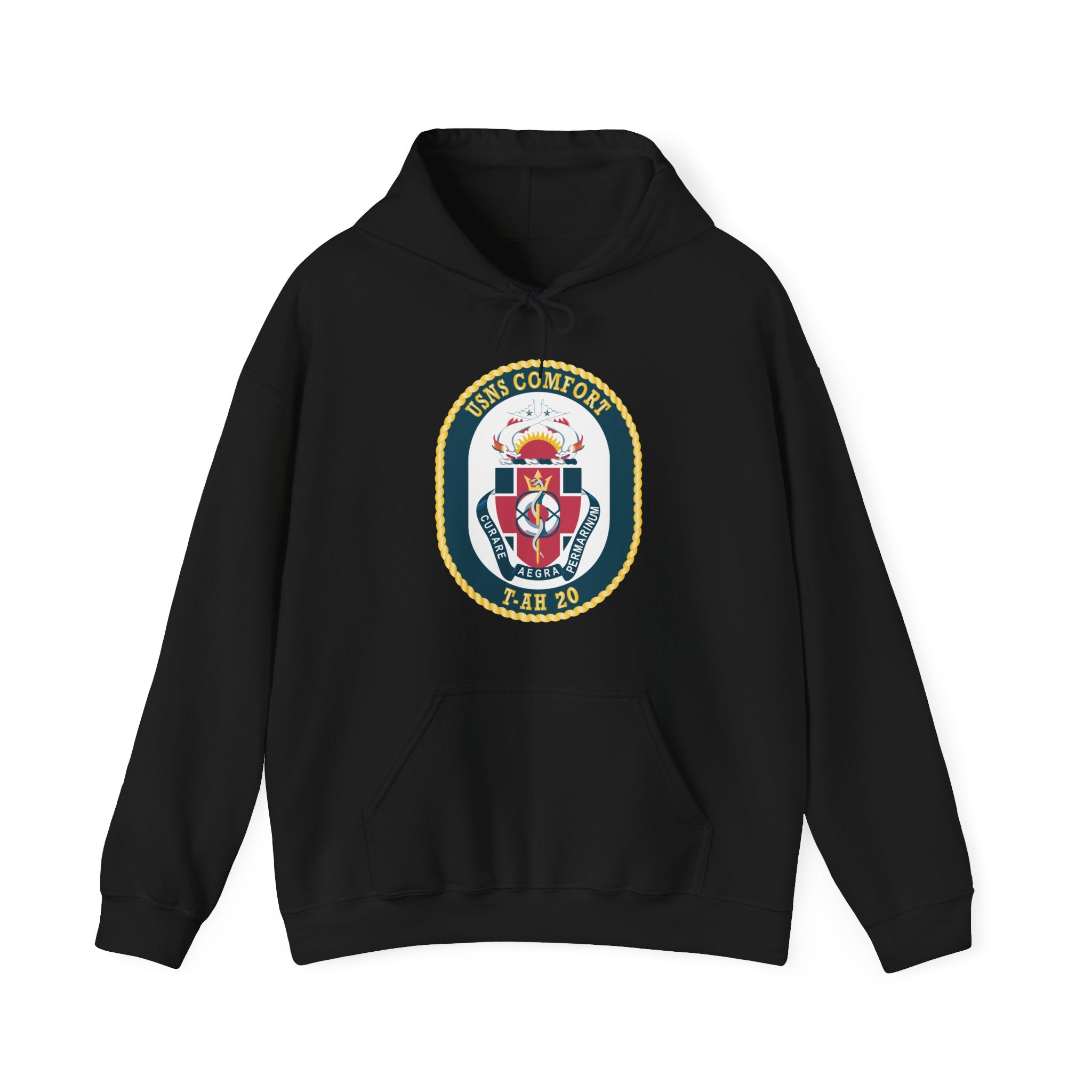 Unisex Heavy Blend™ Hoodies - Navy - USNS Comfort (T-AH 20) wo txt