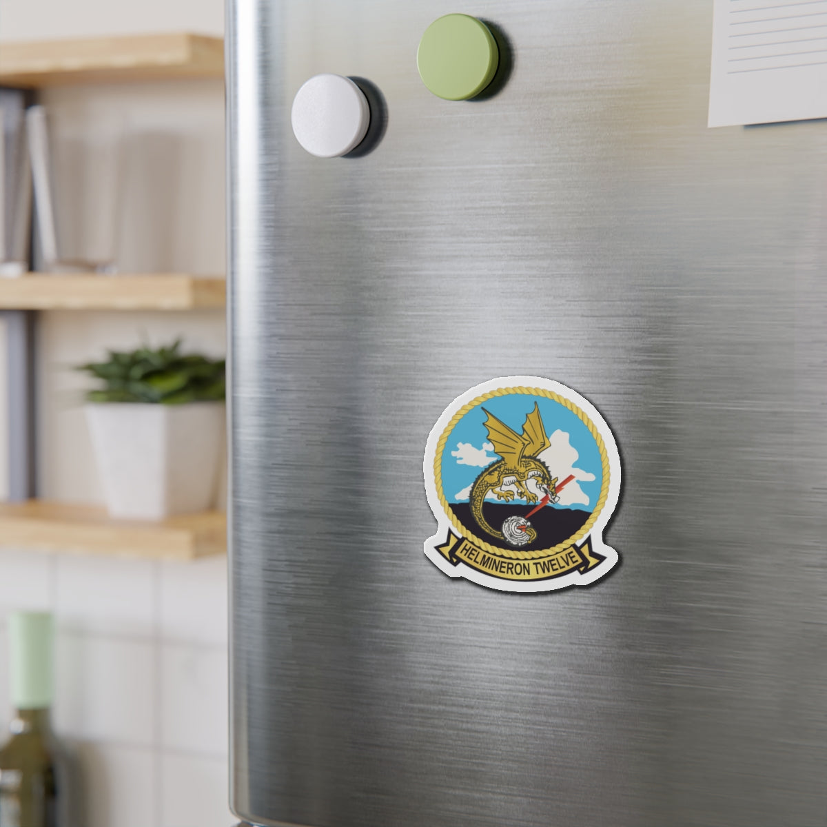 Die-Cut Magnet - Navy - Helmineron Twelve (HM-12) wo Txt