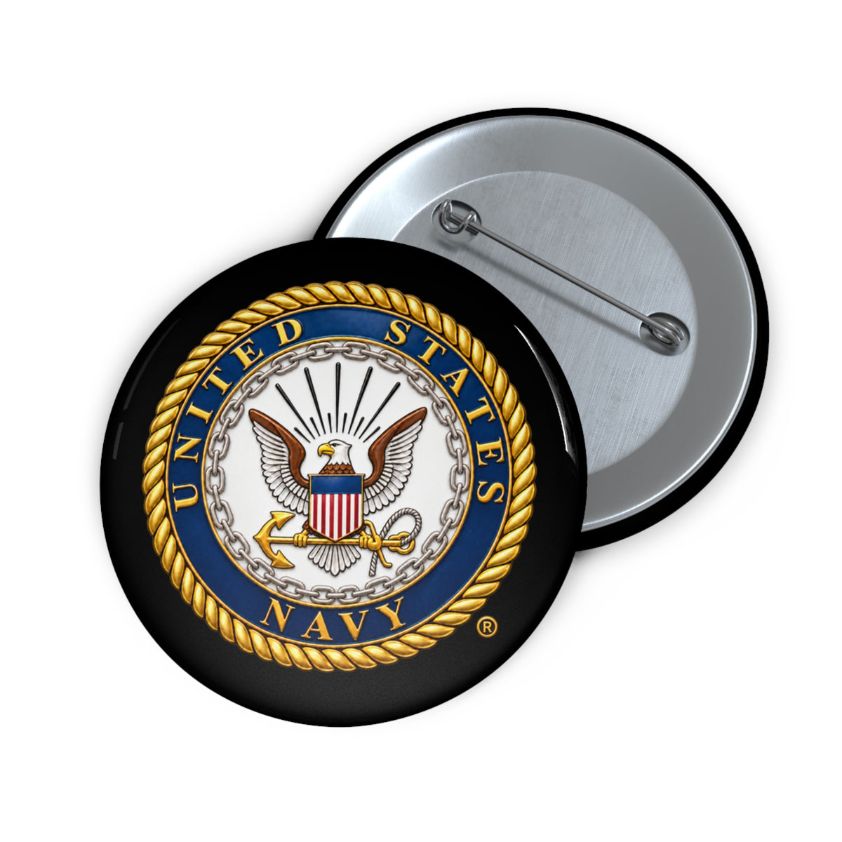 Pin Button - United States Navy Seal - Emblem - 3D - Enhanced