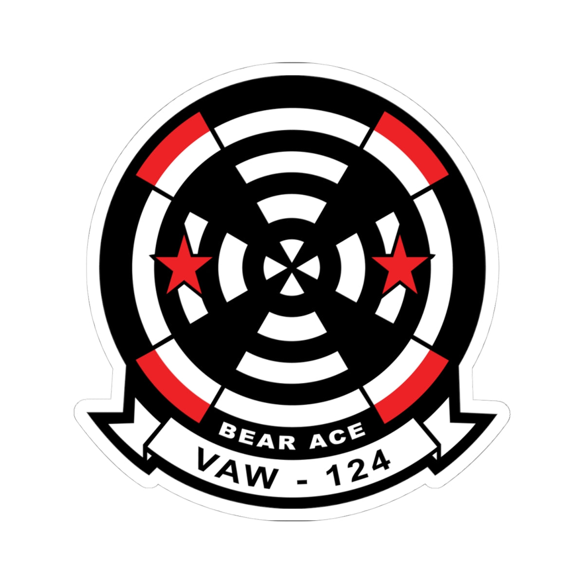 Kiss-Cut Stickers - Navy - Airborne Command & Control Squadron 124 (VAW-124) wo txt