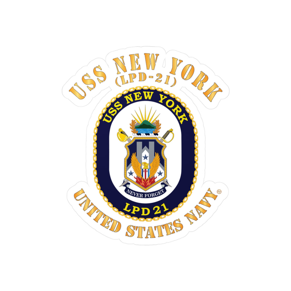 Kiss-Cut Vinyl Decal - Navy - USS New York (LPD-21) X 300