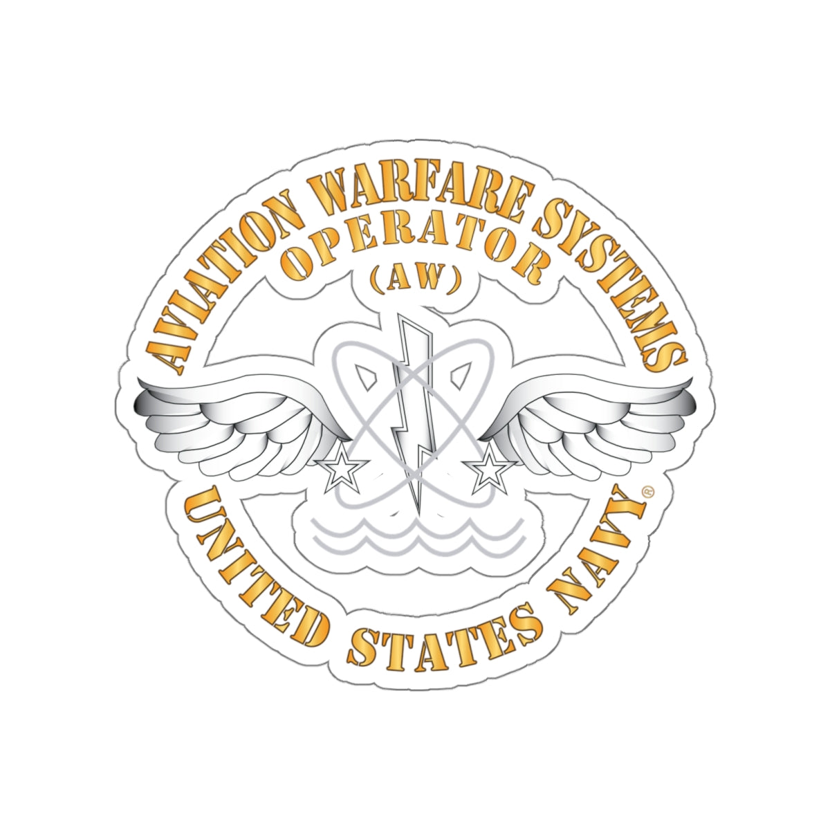 Die-Cut Vinyl Sticker - Navy - Rate - Aviation Warfare Systems Operator (AW)