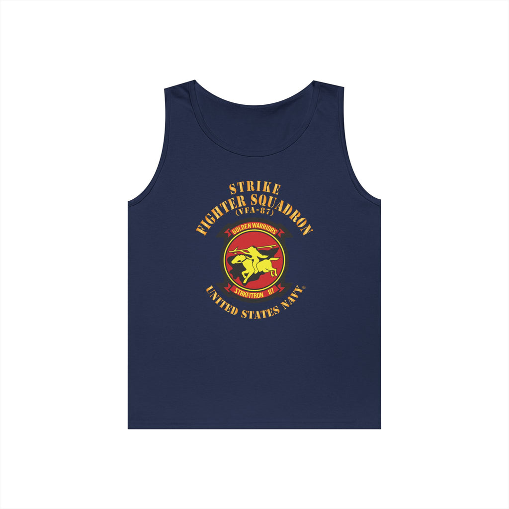 Unisex Heavy Cotton Tank Top - Navy - Strike Fighter Squadron 87 (VFA-87)