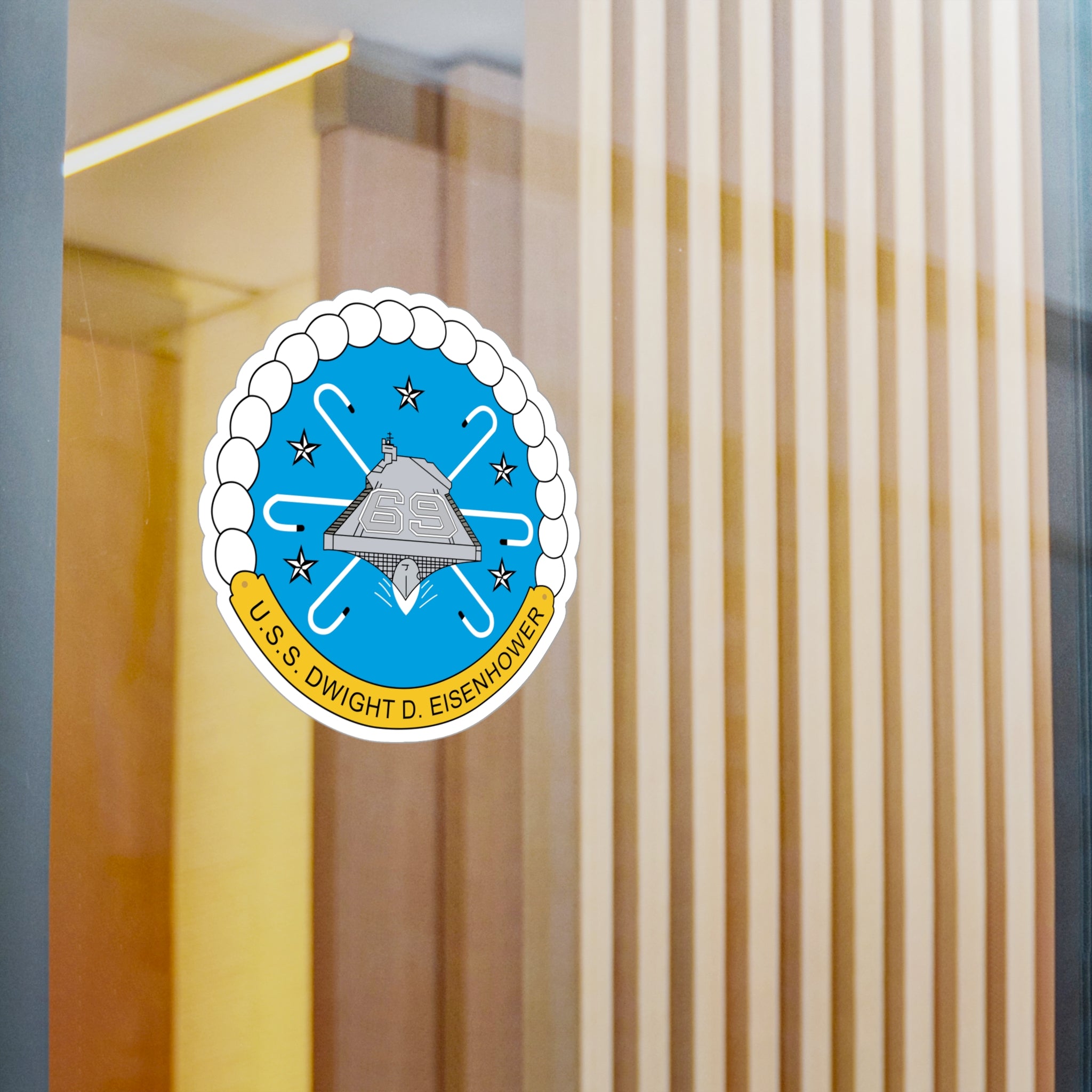 Kiss-Cut Vinyl Decal - USS Dwight D. Eisenhower (CVN-69) Crest wo Txt