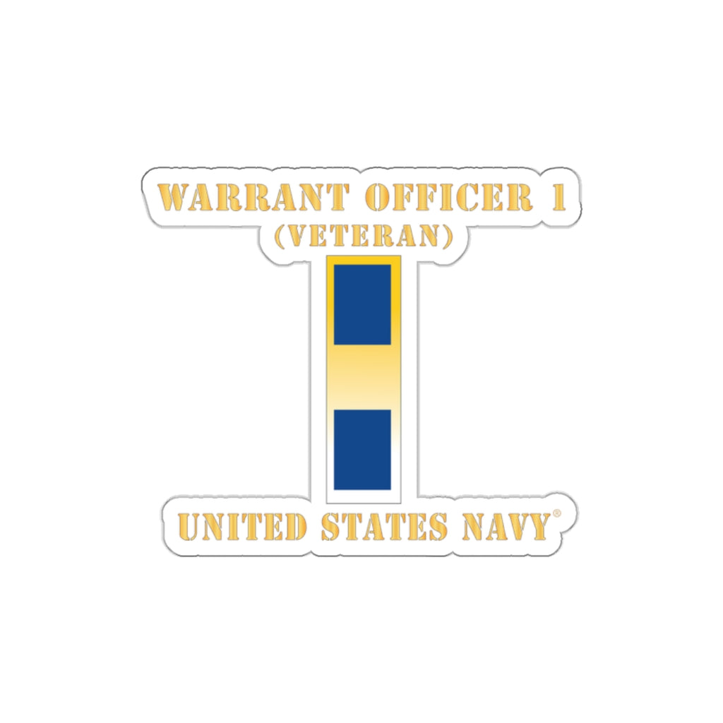 Die-Cut Vinyl Sticker - Navy - Warrant Officer 1 - Veteran