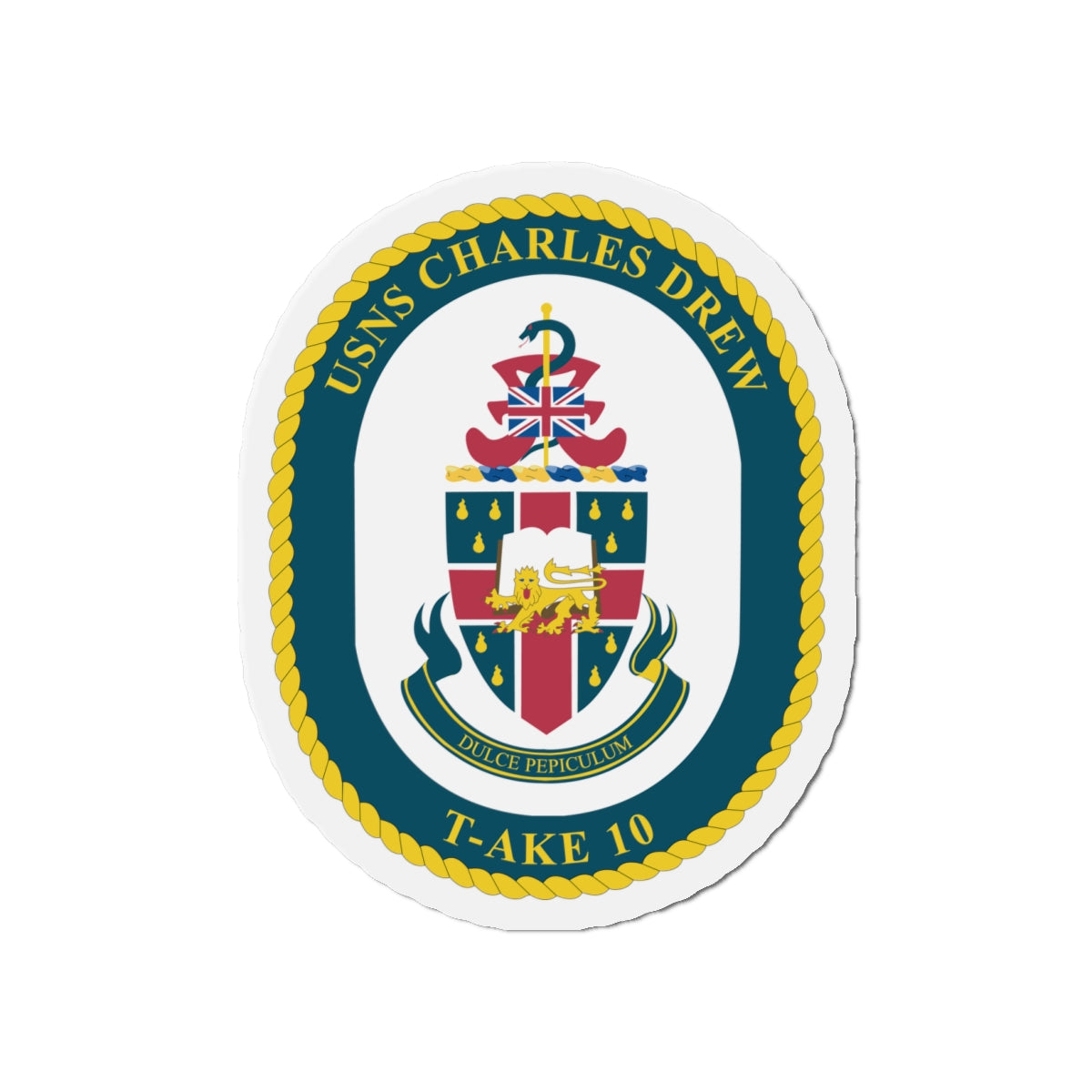 Die-Cut Magnet - Navy - USNS Charles Drew (T-AKE 10) wo txt