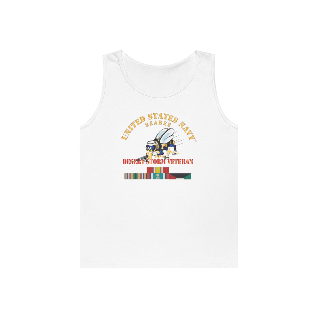 Unisex Heavy Cotton Tank Top - Navy - Seabee - Desert Storm Veteran