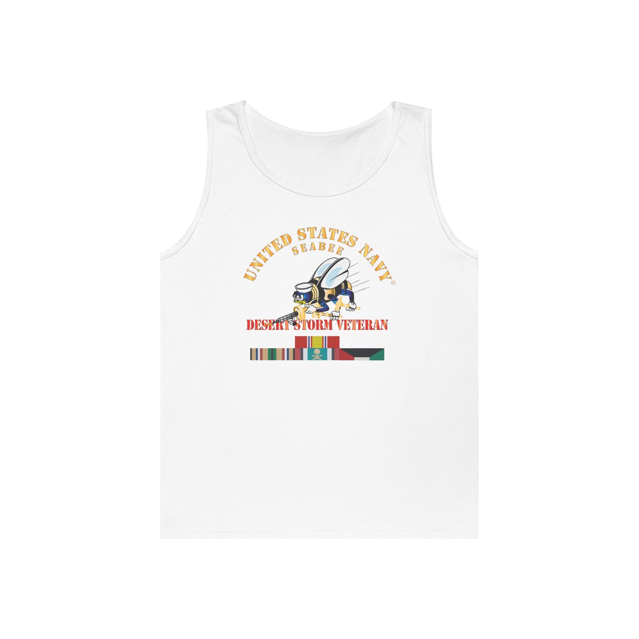 Unisex Heavy Cotton Tank Top - Navy - Seabee - Desert Storm Veteran