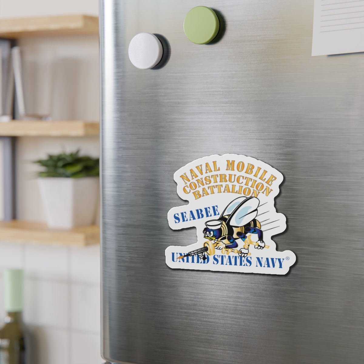 Die-Cut Magnet - Navy - Seabee