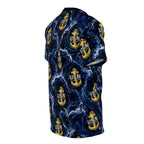 USN Anchor All-Over Print Tee — Navy Wave Military Shirt