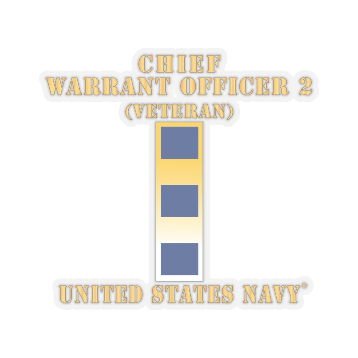 Kiss-Cut Stickers - Navy - Chief Warrant Officer 2 - CW02 - Veteran