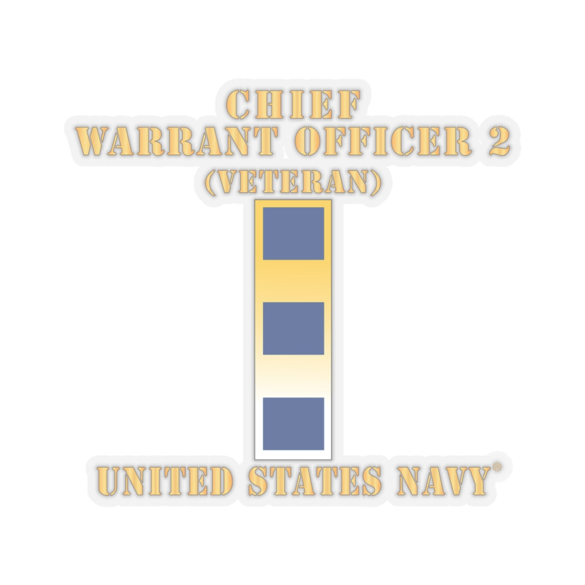 Kiss-Cut Stickers - Navy - Chief Warrant Officer 2 - CW02 - Veteran