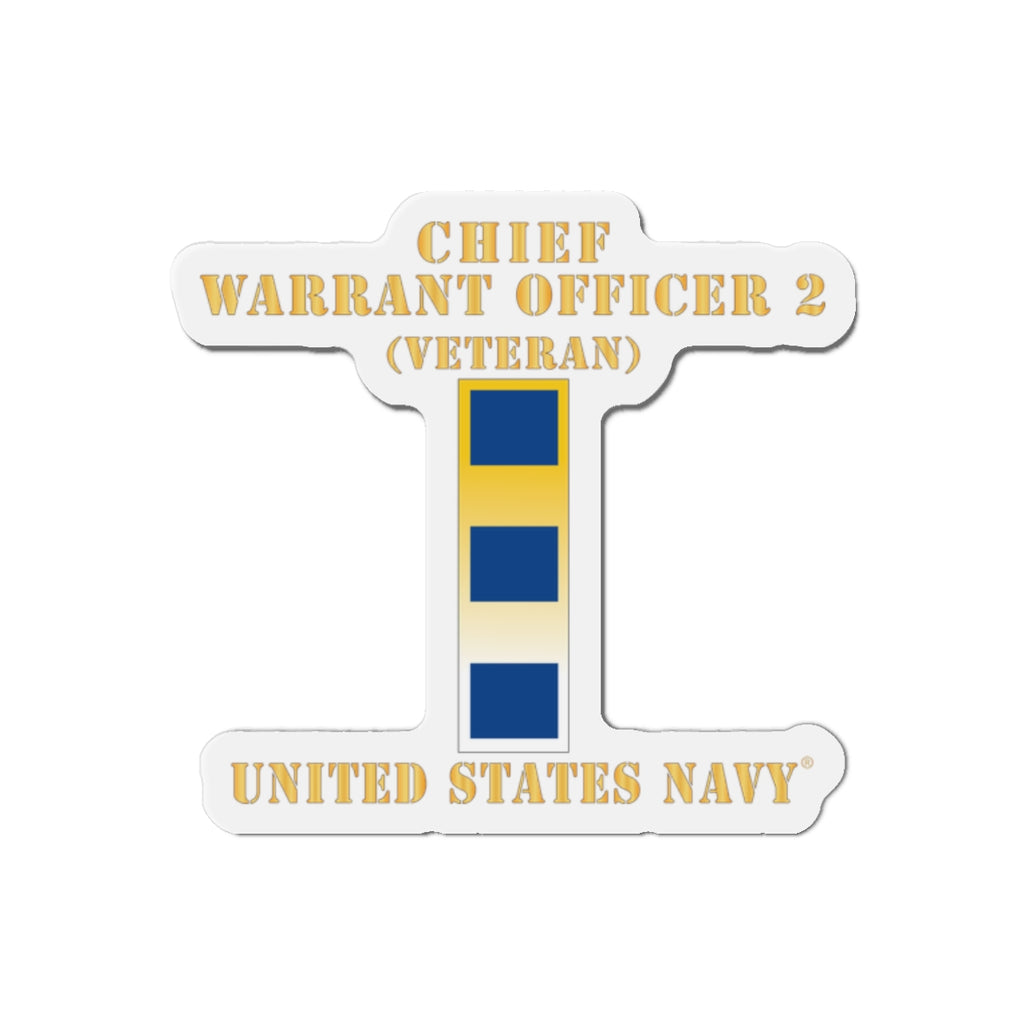 Die-Cut Magnet - Navy - Chief Warrant Officer 2 - CW02 - Veteran