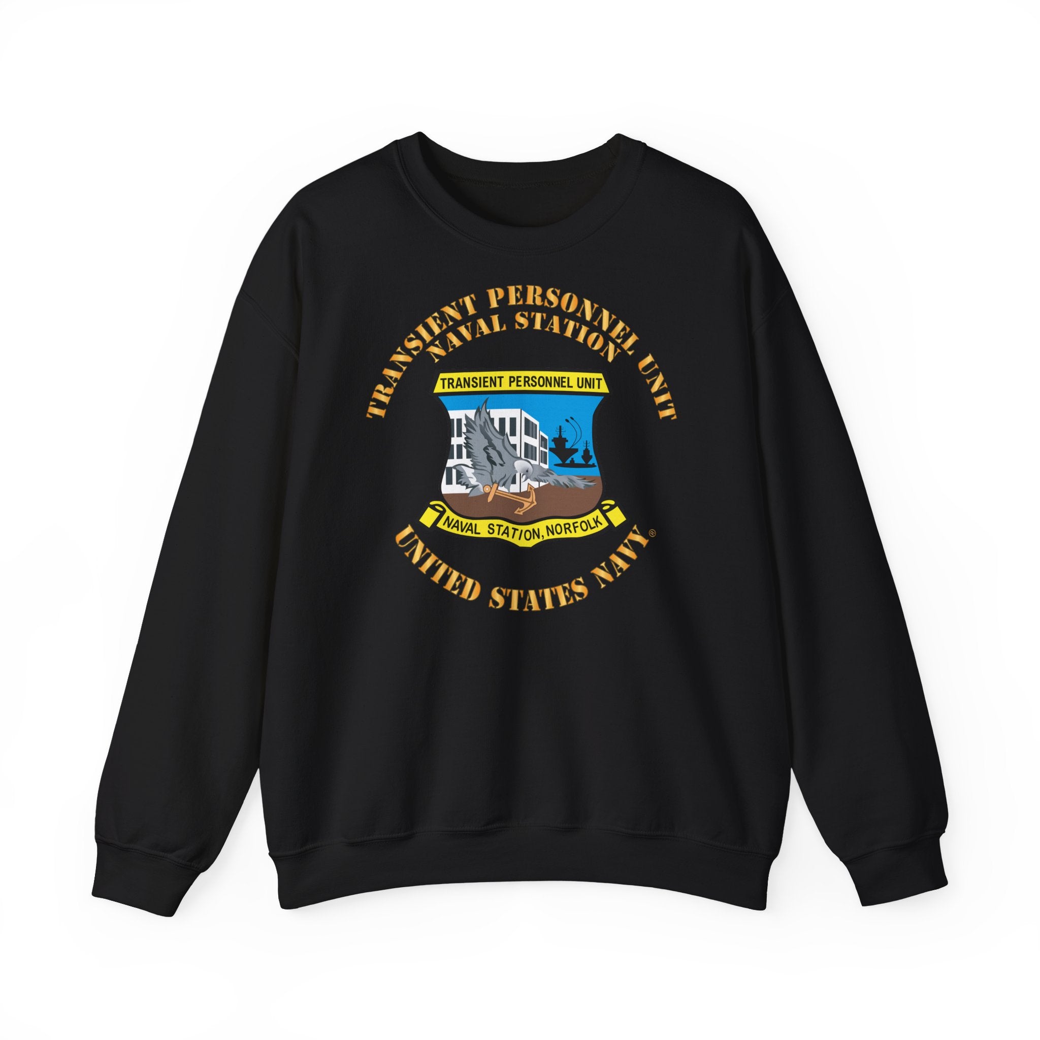 Unisex Heavy Blend™ Crewneck Sweatshirt - Navy - Transient Personnel Unit - Naval Station Norfolk
