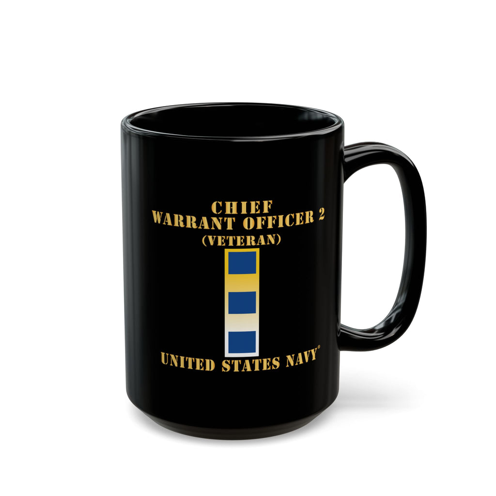 Black Mug (11oz, 15oz) - Navy - Chief Warrant Officer 2 - CW02 - Veteran