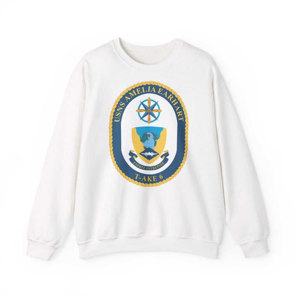 Unisex Heavy Blend™ Crewneck Sweatshirt - Navy - USNS Amelia Earhart (T-AKE 6) wo txt