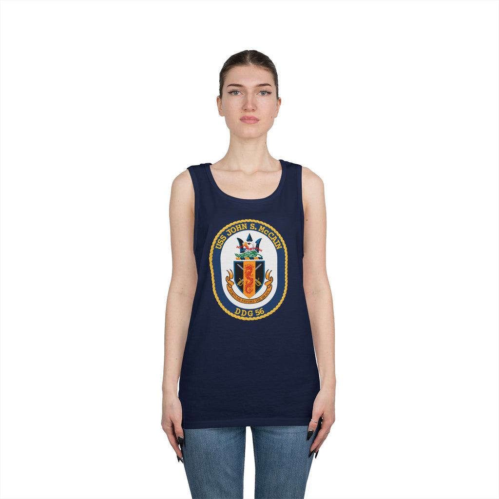 Unisex Heavy Cotton Tank Top - Navy - USS John S. McCain (DDG-56) wo txt