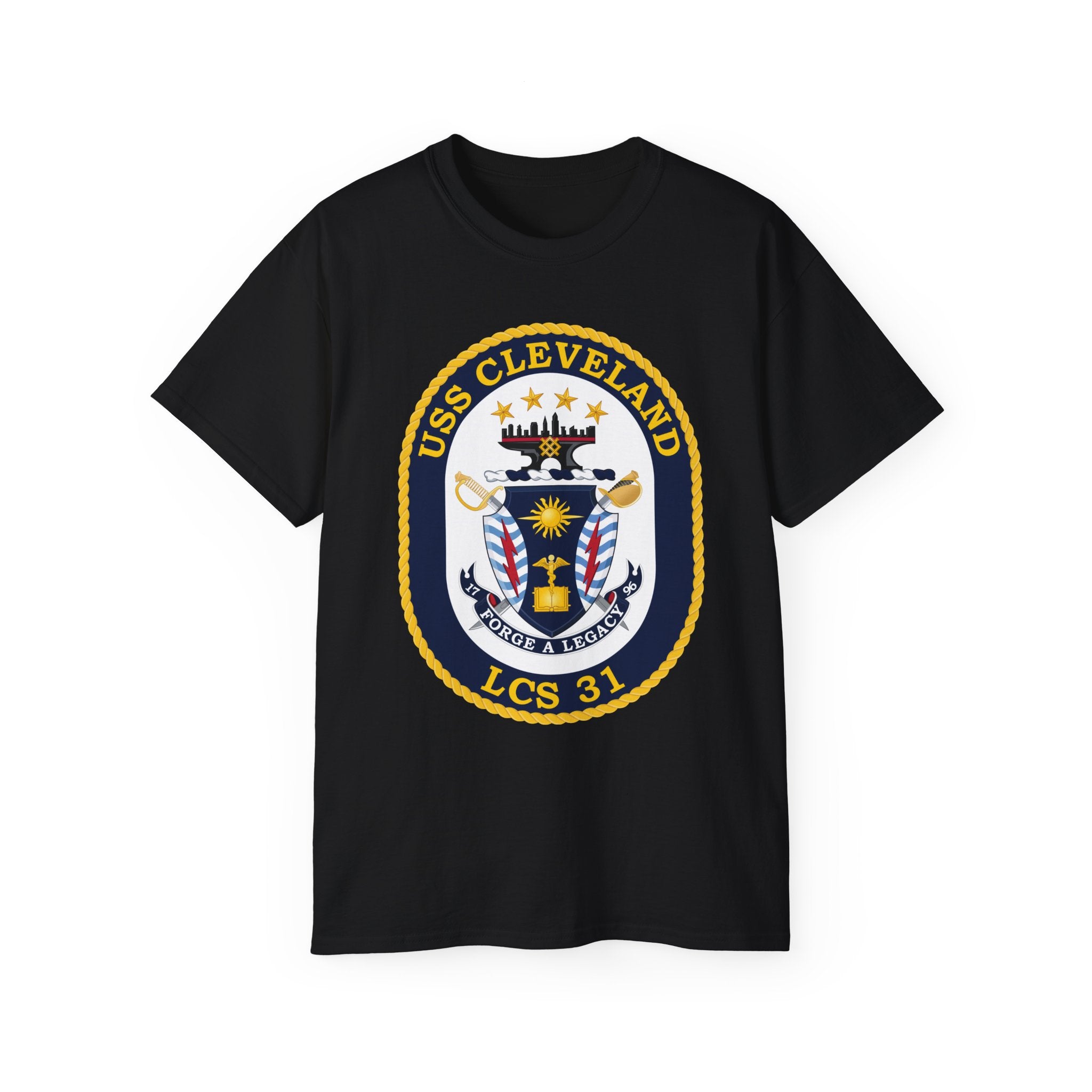 Unisex Ultra Cotton T-Shirt - Navy - USS Cleveland (LCS-31) wo txt