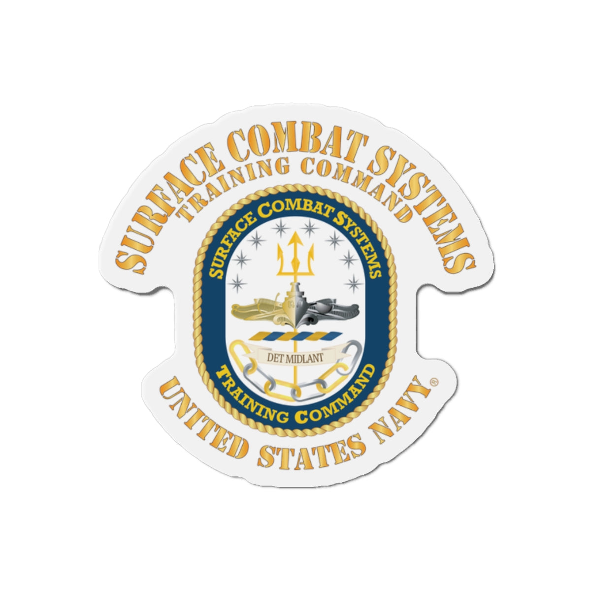 Die-Cut Magnet - Navy - Surface Combat Systems Training Command - DET MIDLANT