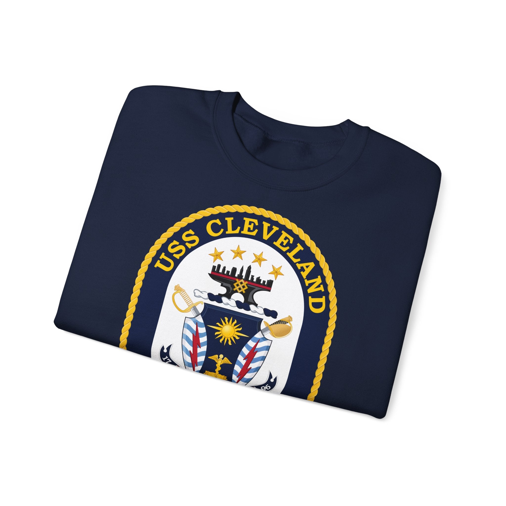 Unisex Heavy Blend™ Crewneck Sweatshirt - Navy - USS Cleveland (LCS-31) wo txt