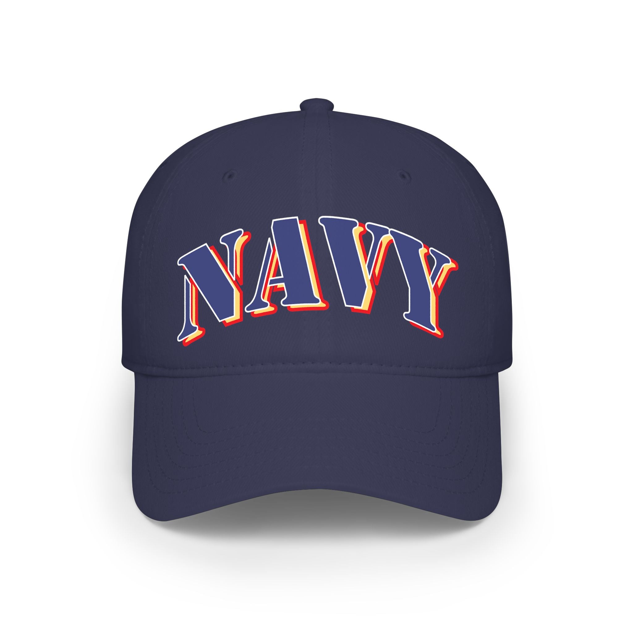 US Navy Embroidered Flat Bill Hat — Retro Varsity Military Style