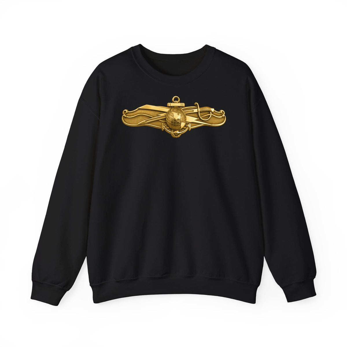 Unisex Heavy Blend™ Crewneck Sweatshirt - Navy - Badge - Information Warfare wo txt - Officer - 3D - Enhanced