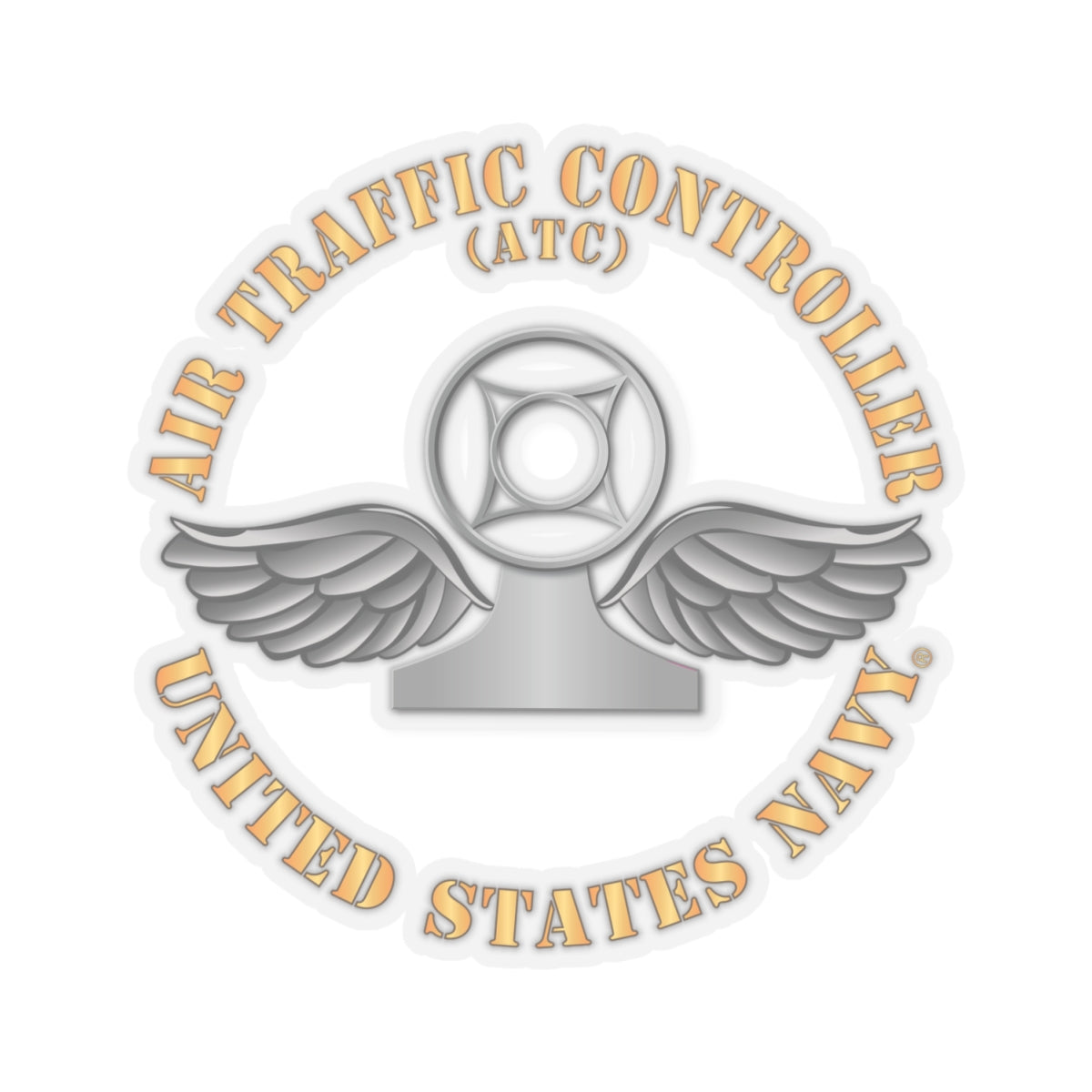 Kiss-Cut Stickers - Navy - Rate - Air Traffic Controller (ATC)