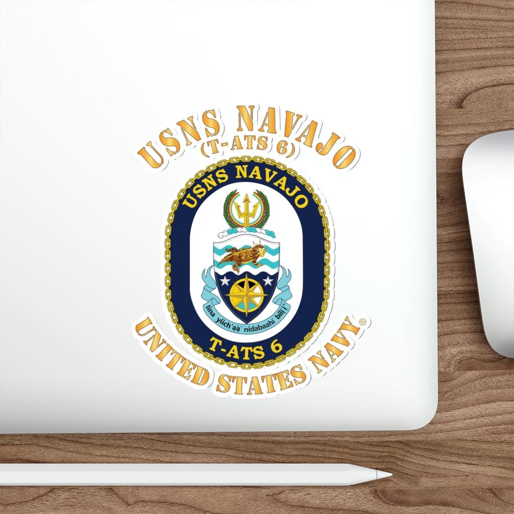 Die-Cut Vinyl Sticker - Navy - USNS Navajo (T-ATS 6)